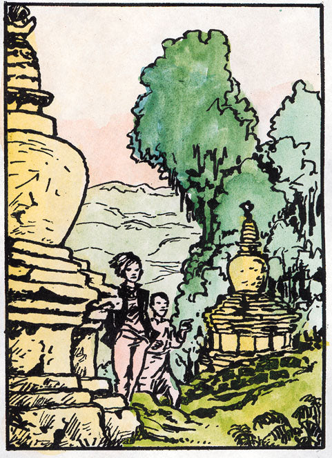 Le mystère des 5 stupa, policier, Himalaya